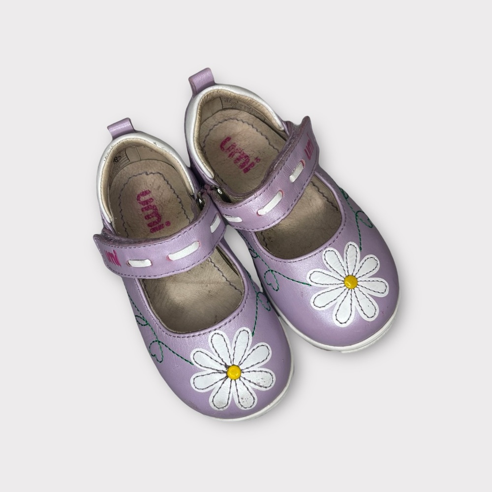 Umi Lavender & White Floral Vine Leather Mary Jane
